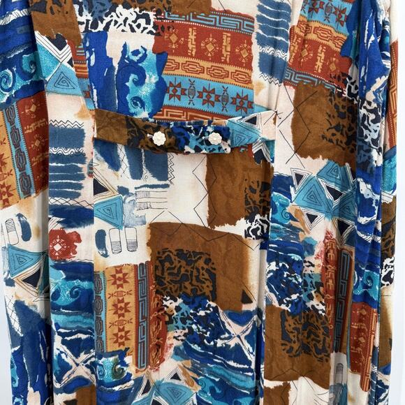 Joni Blair Dress Womens 20 Multicolor Sleeveless Button Southwest Midi Boho - Picture 8 of 13